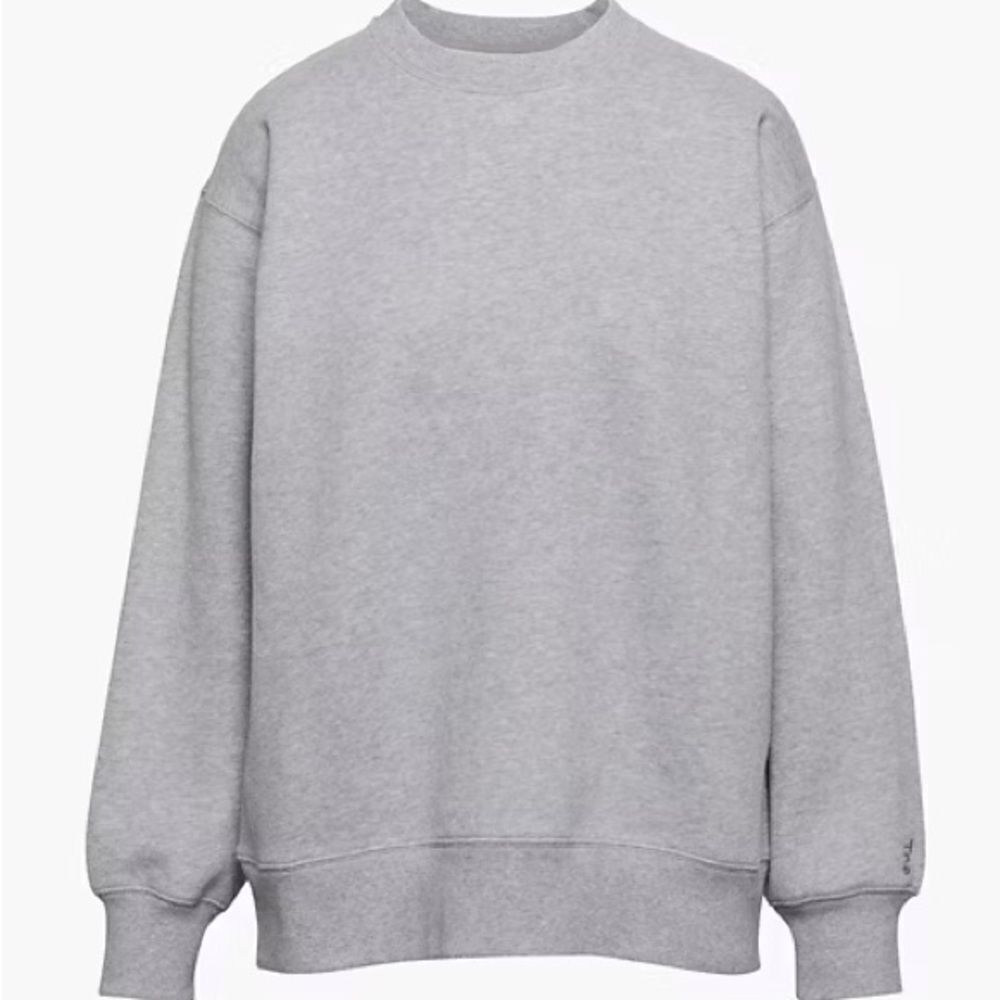 Aritzia Heather Dove Grey Cozy Fleece Boyfriend Crewneck